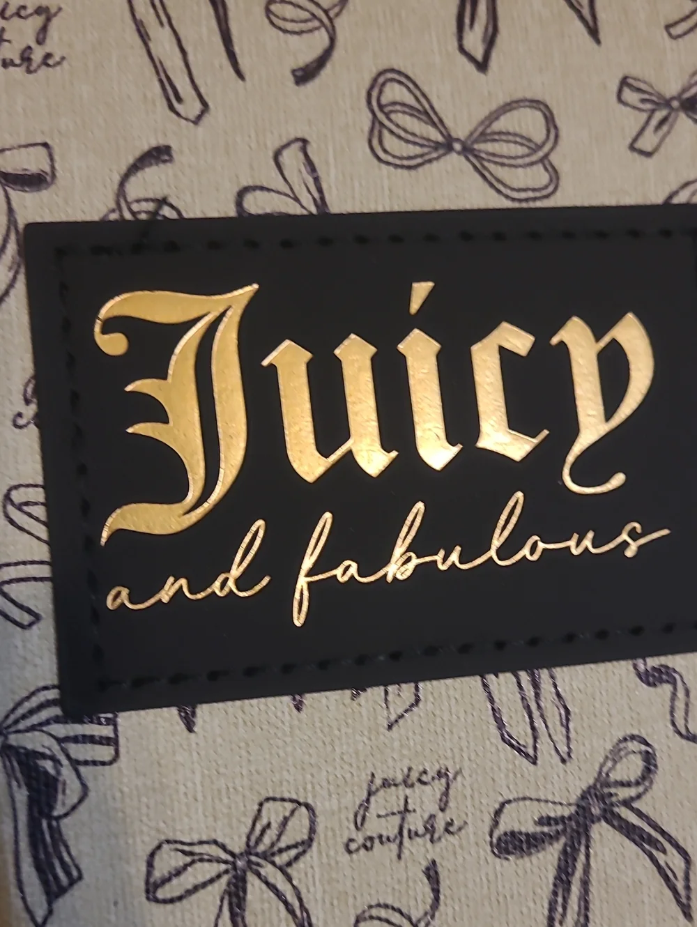 Juicy Couture Cream & Black Bow-Print Journal